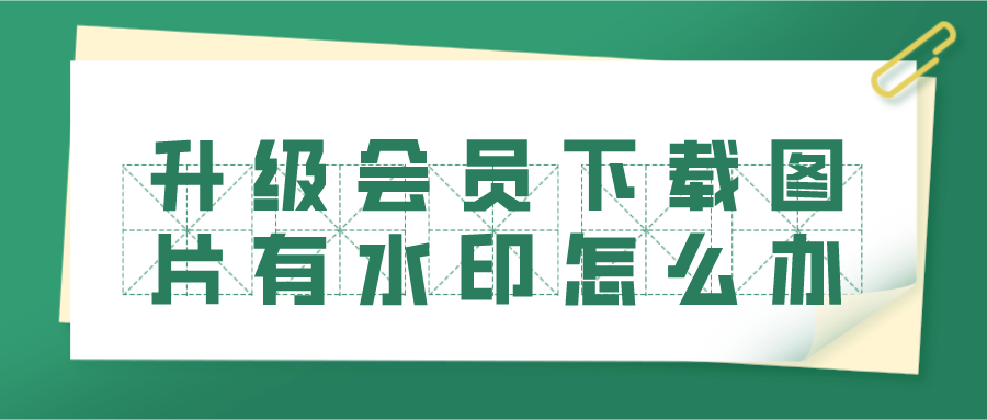 升级了会员账户后下载图片有水印怎么办